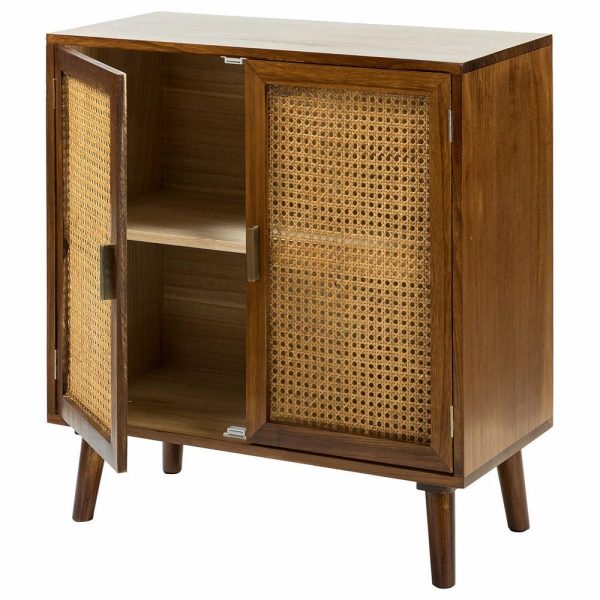 Accent Chests & Cabinets |   2-Door Accent Storage Cabinet, Solid Wood And Rattan, Cherry Accent Chests & Cabinets Accent Chests & Cabinets