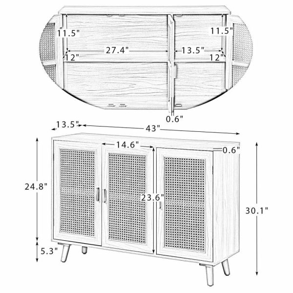 Accent Chests & Cabinets |   3-Door Accent Cabinet, Acorn Accent Chests & Cabinets Accent Chests & Cabinets