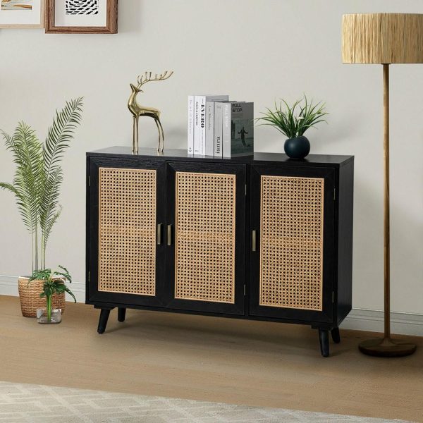 Accent Chests & Cabinets |   3-Door Accent Cabinet, Black Accent Chests & Cabinets Accent Chests & Cabinets