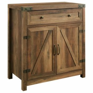 Accent Chests & Cabinets |   30″ Farmhouse Barn Door Accent Cabinet, Reclaimed Barnwood Accent Chests & Cabinets Accent Chests & Cabinets