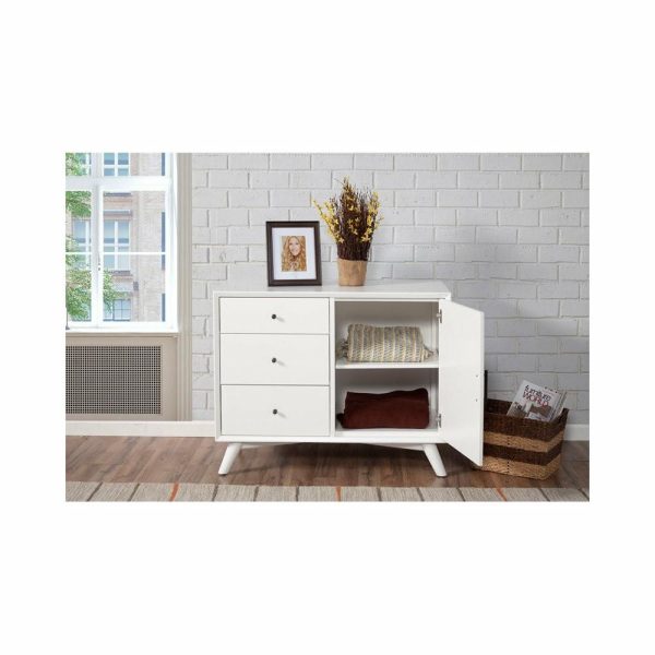 Accent Chests & Cabinets |   Alpine Furniture Flynn Wood  Accent Cabinet In White Accent Chests & Cabinets Accent Chests & Cabinets