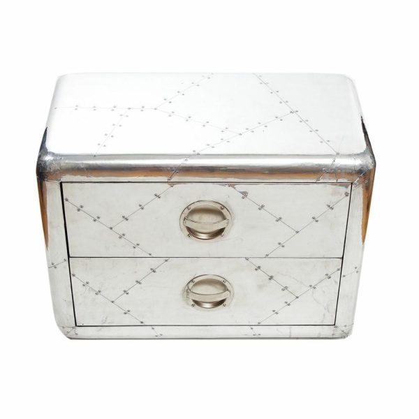 Accent Chests & Cabinets |   Aviator Aluminum Small Cabinet With 2 Drawer Accent Chests & Cabinets Accent Chests & Cabinets