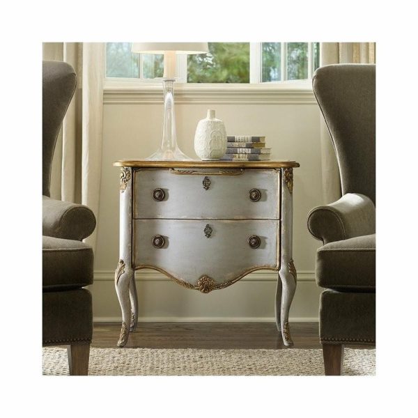 Accent Chests & Cabinets |   Beaumont Lane 2-Drawer Traditional Wood Accent Chest With Cabriole Legs In Gray Accent Chests & Cabinets Accent Chests & Cabinets