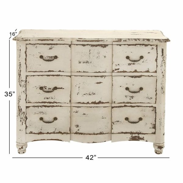 Accent Chests & Cabinets |   Cream Wood Vintage Chest, 35″X42″X16″ Accent Chests & Cabinets Accent Chests & Cabinets