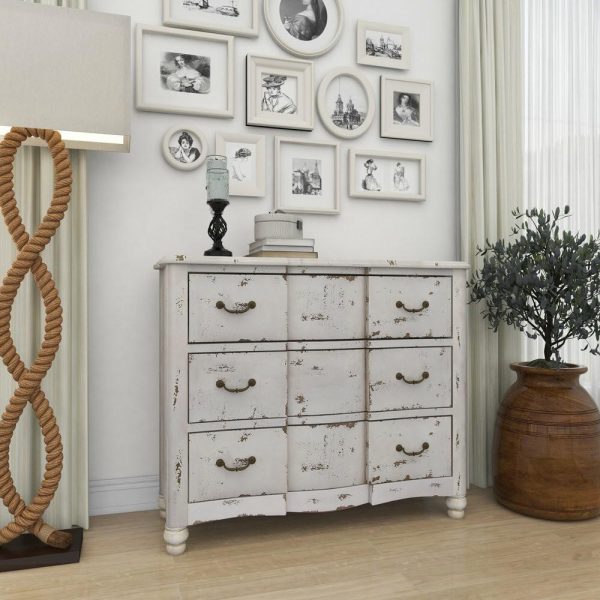 Accent Chests & Cabinets |   Cream Wood Vintage Chest, 35″X42″X16″ Accent Chests & Cabinets Accent Chests & Cabinets