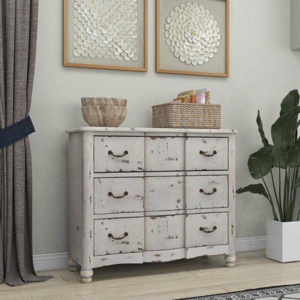 Accent Chests & Cabinets |   Cream Wood Vintage Chest, 35″X42″X16″ Accent Chests & Cabinets Accent Chests & Cabinets