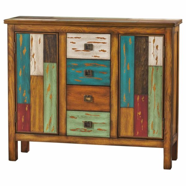 Accent Chests & Cabinets |   Everest Distressed 4 Drawer 2 Door Cabinet Accent Chests & Cabinets Accent Chests & Cabinets