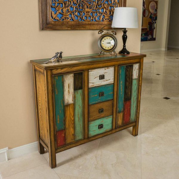 Accent Chests & Cabinets |   Everest Distressed 4 Drawer 2 Door Cabinet Accent Chests & Cabinets Accent Chests & Cabinets