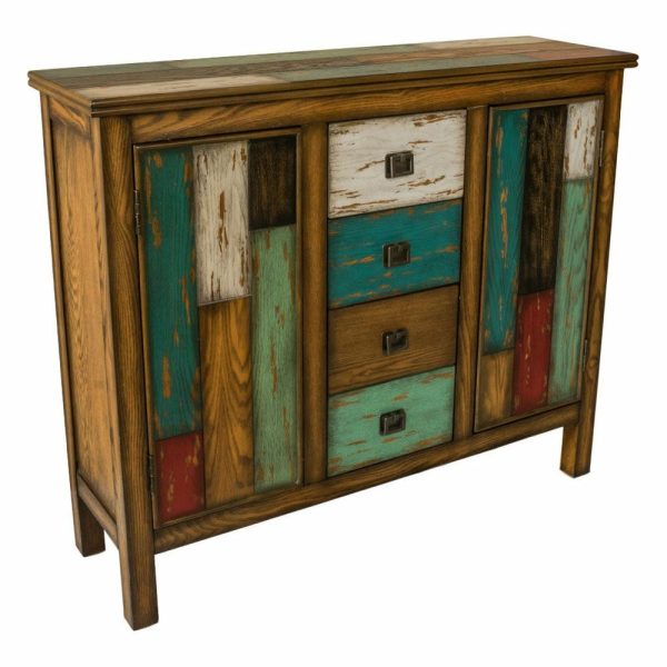 Accent Chests & Cabinets |   Everest Distressed 4 Drawer 2 Door Cabinet Accent Chests & Cabinets Accent Chests & Cabinets