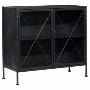 Accent Chests & Cabinets |   Industrial Black Metal Cabinet 53340 Accent Chests & Cabinets Accent Chests & Cabinets