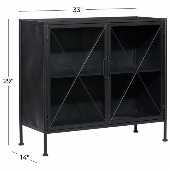 Accent Chests & Cabinets |   Industrial Black Metal Cabinet 53340 Accent Chests & Cabinets Accent Chests & Cabinets