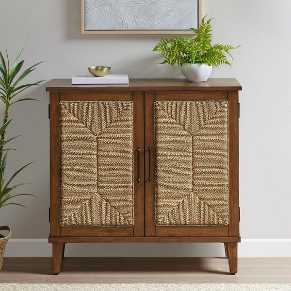 Accent Chests & Cabinets |   Ink+Ivy Seagate Handcrafted Seagrass 2-Door Accent Chest In Natural Accent Chests & Cabinets Accent Chests & Cabinets