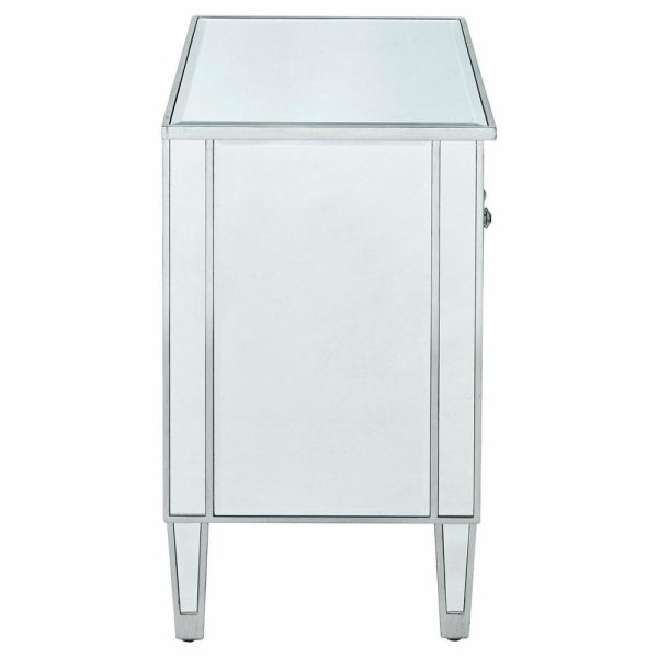 Accent Chests & Cabinets |   Nightstand 2 Doors 24″ W X 16″ D X 26″ H, Antique Silver Paint Accent Chests & Cabinets Accent Chests & Cabinets