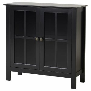 Accent Chests & Cabinets |   Os Home And Office Black Glass Door Accent And Display Cabinet Accent Chests & Cabinets Accent Chests & Cabinets