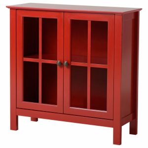 Accent Chests & Cabinets |   Os Home And Office Red Glass Door Accent And Display Cabinet Accent Chests & Cabinets Accent Chests & Cabinets