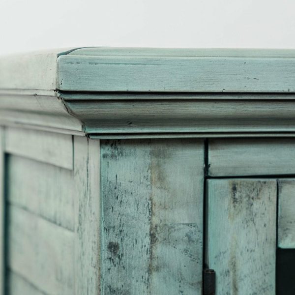 Accent Chests & Cabinets |   Rustic Shores Scrimshaw Sideboard – Blue With Grey, Green Undertones Accent Chests & Cabinets Accent Chests & Cabinets