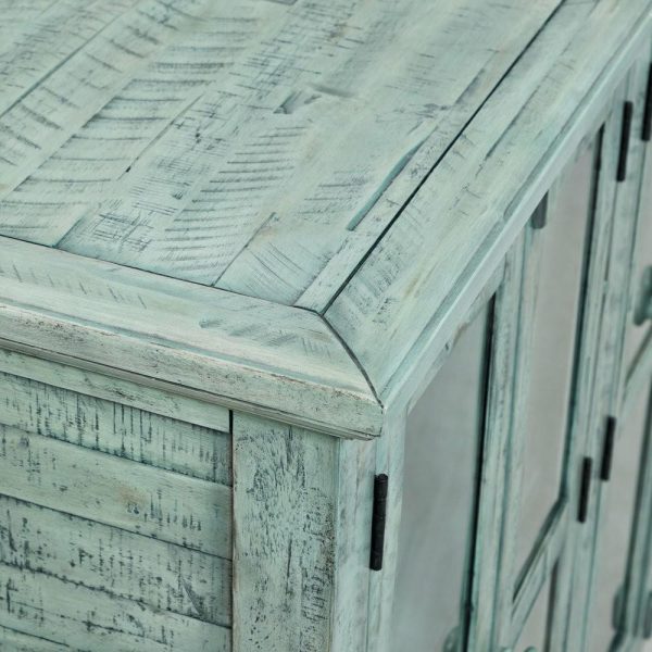 Accent Chests & Cabinets |   Rustic Shores Scrimshaw Sideboard – Blue With Grey, Green Undertones Accent Chests & Cabinets Accent Chests & Cabinets