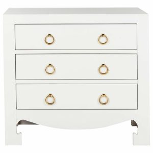 Accent Chests & Cabinets |   Safavieh Dion 3 Drawer Chest, White/Gold Accent Chests & Cabinets Accent Chests & Cabinets