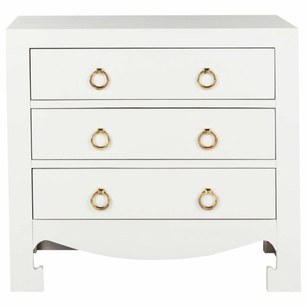 Accent Chests & Cabinets |   Safavieh Dion 3 Drawer Chest, White/Gold Accent Chests & Cabinets Accent Chests & Cabinets