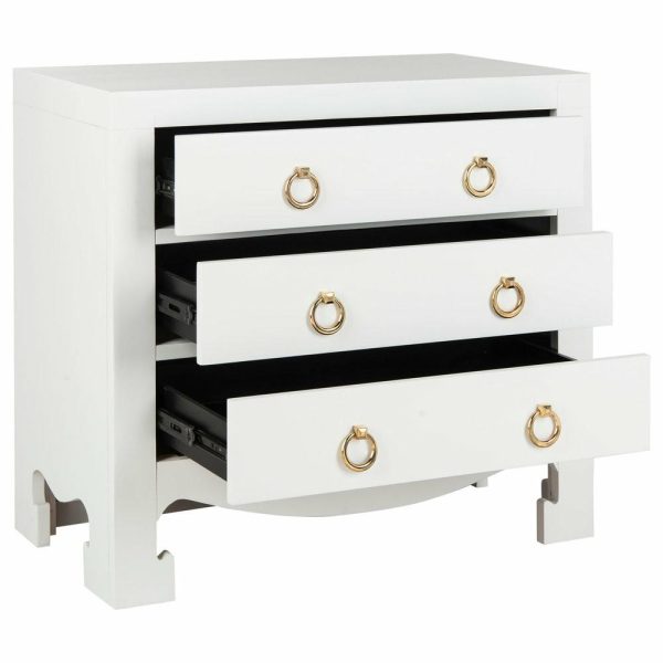 Accent Chests & Cabinets |   Safavieh Dion 3 Drawer Chest, White/Gold Accent Chests & Cabinets Accent Chests & Cabinets