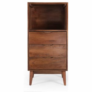 Accent Chests & Cabinets |   Senoia Rabun Handcrafted Mid-Century Modern Mango Wood 3 Drawer Chest, Light Oak Accent Chests & Cabinets Accent Chests & Cabinets