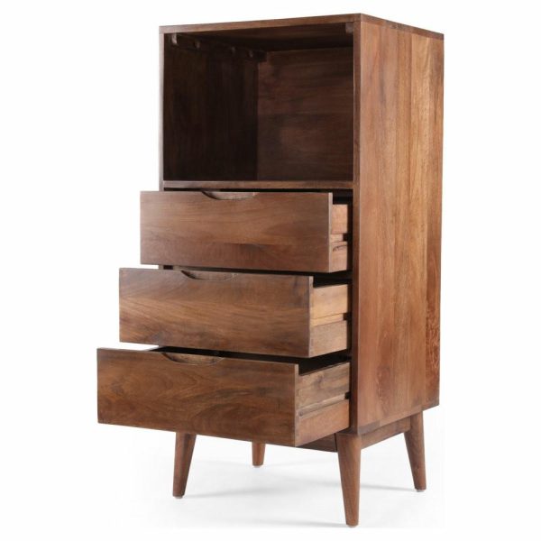 Accent Chests & Cabinets |   Senoia Rabun Handcrafted Mid-Century Modern Mango Wood 3 Drawer Chest, Light Oak Accent Chests & Cabinets Accent Chests & Cabinets