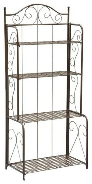 Baker’S Racks |   Pemberly Row 4 Tier Iron Bakers Rack In Matte Brown Baker'S Racks Baker'S Racks