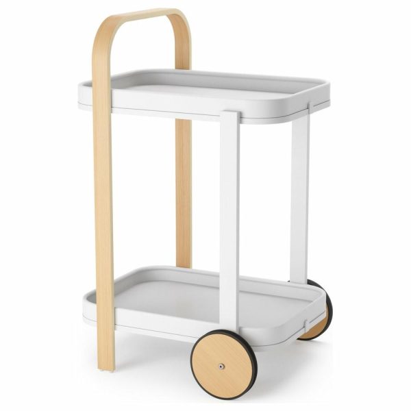 Bar Carts |   Umbra Bellwood Bar/Serving Cart, White/Natural Bar Carts Bar Carts