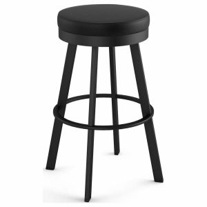 Bar Stools & Counter Stools |   Amisco Swice Swivel Counter And Bar Stool, Charcoal Black Faux Leather / Black Metal, Counter Height Bar Stools & Counter Stools Bar Stools & Counter Stools