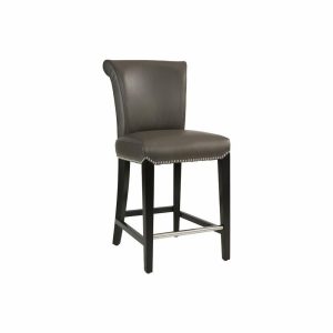 Bar Stools & Counter Stools |   Century Gray Leather Counter Stool Bar Stools & Counter Stools Bar Stools & Counter Stools