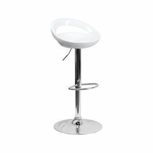 Bar Stools & Counter Stools |   Flash Furniture Contemporary White Plastic Adjustable H Bar Stool Bar Stools & Counter Stools Bar Stools & Counter Stools