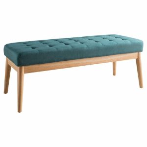 Bedroom Benches |   Gdf Studio Anglo-Modern–Fabric-Bench Anglo-Modern–Fabric-Bench A, Dark Teal Bedroom Bedroom Benches