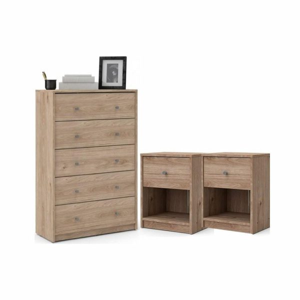 Bedroom Sets |   3 Piece Chest And Nightstand Bedroom Set In Jackson Hickory Bedroom Bedroom Sets