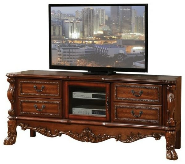 Bedroom Sets |   Acme Dresden Tv Console, Cherry Oak Bedroom Bedroom Sets