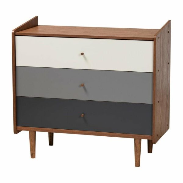 Bedroom Sets |   Baxton Studio Halden Mid-Century Modern Multicolor Walnut Brown And Grey Bedroom Bedroom Sets