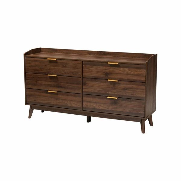 Bedroom Sets |   Baxton Studio Lena Mid-Century Modern Walnut Brown Finished Wood 3-Piece Bedroom Bedroom Sets