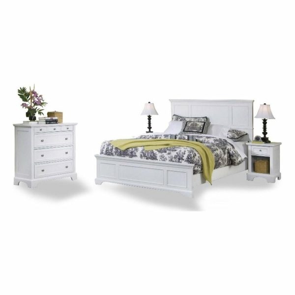 Bedroom Sets |   Catania Modern / Contemporary Wood Queen Bed Nightstand And Chest In Off White Bedroom Bedroom Sets