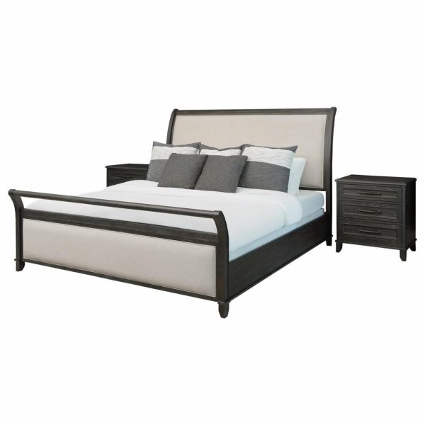 Bedroom Sets |   Cindi 3-Piecesleigh King Bedroom Set, Gray Bedroom Bedroom Sets