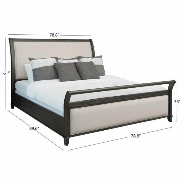 Bedroom Sets |   Cindi 3-Piecesleigh King Bedroom Set, Gray Bedroom Bedroom Sets