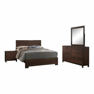 Bedroom Sets |   Coaster Edmonton 4-Piece Eastern King Wood Bedroom Set Rustic Tobacco Bedroom Bedroom Sets