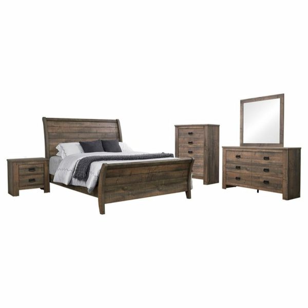 Bedroom Sets |   Coaster Frederick 4-Piece Queen Panel Wood Bedroom Set Weathered Oak Bedroom Bedroom Sets