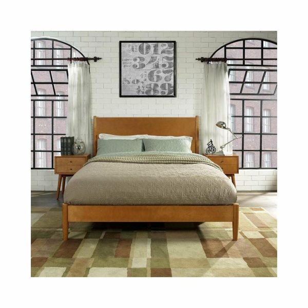 Bedroom Sets |   Crosley Landon 2 Piece Mid Century Modern Bedroom Set In Acorn Bedroom Bedroom Sets