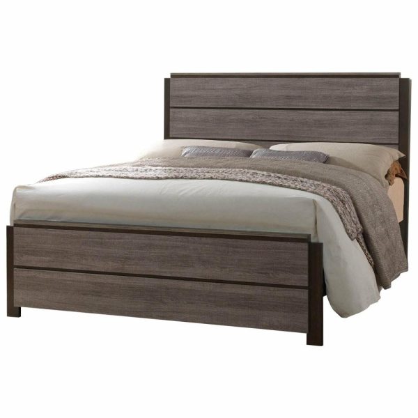 Bedroom Sets |   Dansville 6 Piece Bedroom Set, King, Antique Gray Wood, Modern Bedroom Bedroom Sets