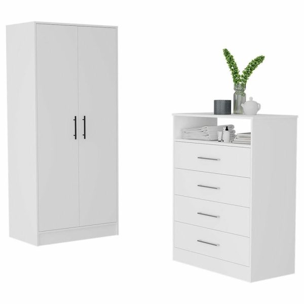 Bedroom Sets |   Fm Furniture Midval 2-Piece Bedroom Set With Armoire And 4-Drawer Dresser Bedroom Bedroom Sets