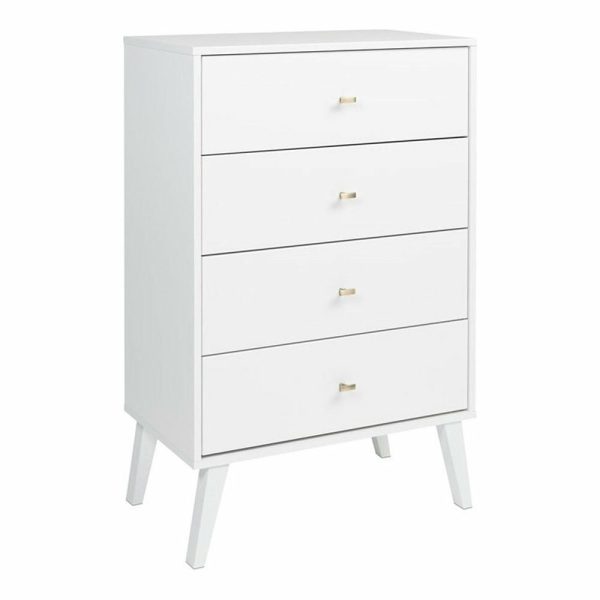 Bedroom Sets |   Home Square 2-Piece Set With Modern 7-Drawer Dresser & 4-Drawer Chest In White Bedroom Bedroom Sets