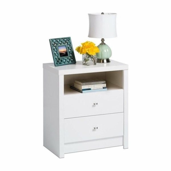 Bedroom Sets |   Home Square 3-Piece Set With 2 Nightstands & 6-Drawer Dresser In White Laminate Bedroom Bedroom Sets