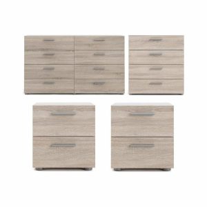 Bedroom Sets |   Home Square Engineered Wood Brown Dresser + Chest + 2 Nightstands 4Pc Set Bedroom Bedroom Sets