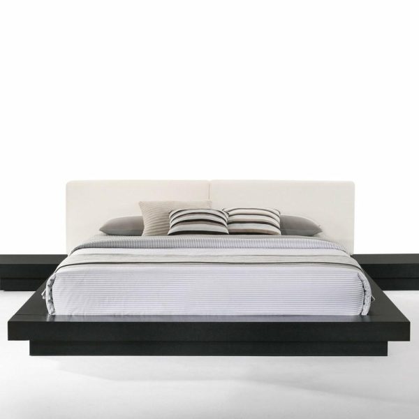 Bedroom Sets |   Modrest Tokyo Contemporary Black And White Platform Bed, Queen Bedroom Bedroom Sets