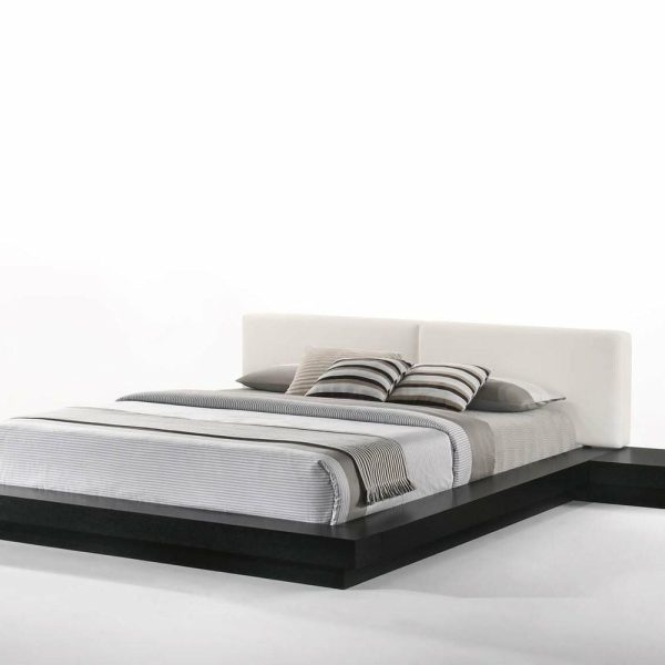 Bedroom Sets |   Modrest Tokyo Contemporary Black And White Platform Bed, Queen Bedroom Bedroom Sets