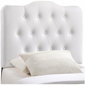 Bedroom Sets |   Modway Bedroom Annabel Twin Vinyl Headboard, White Bedroom Bedroom Sets